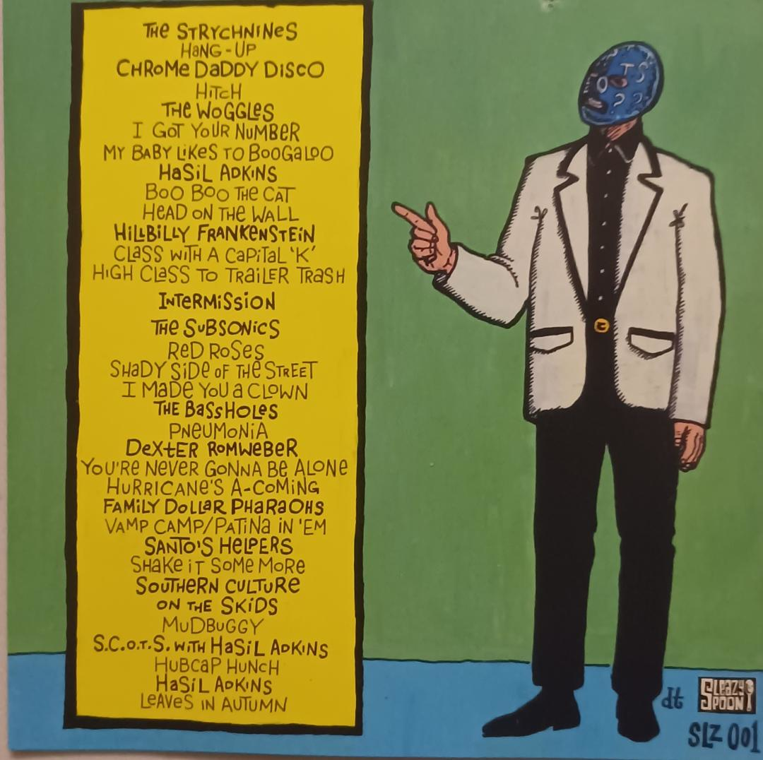 Sleazefest! CD back cover art, Devlin Thompson